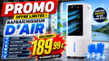Rafraîchisseur d'Air, 3 Vitesses, Climatiseur Mobile avec Télécommande, avec 12L Réservoir amovible, Minuterie 1-12h, Oscillation 60°, Silencieux Climatiseur Portable pour Camping Chambre Cuisine