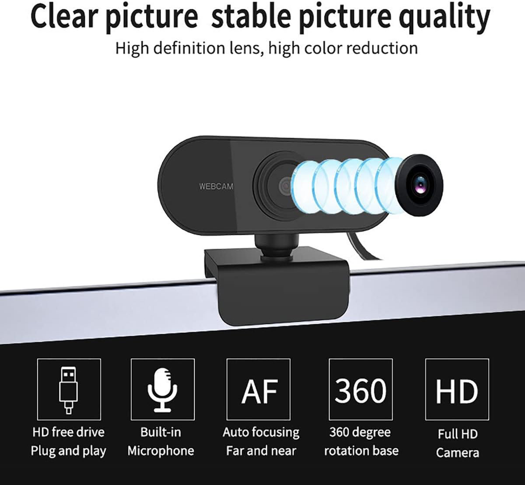Webcam Streaming Camera pc,webcams et equipement voip Full HD 1080P