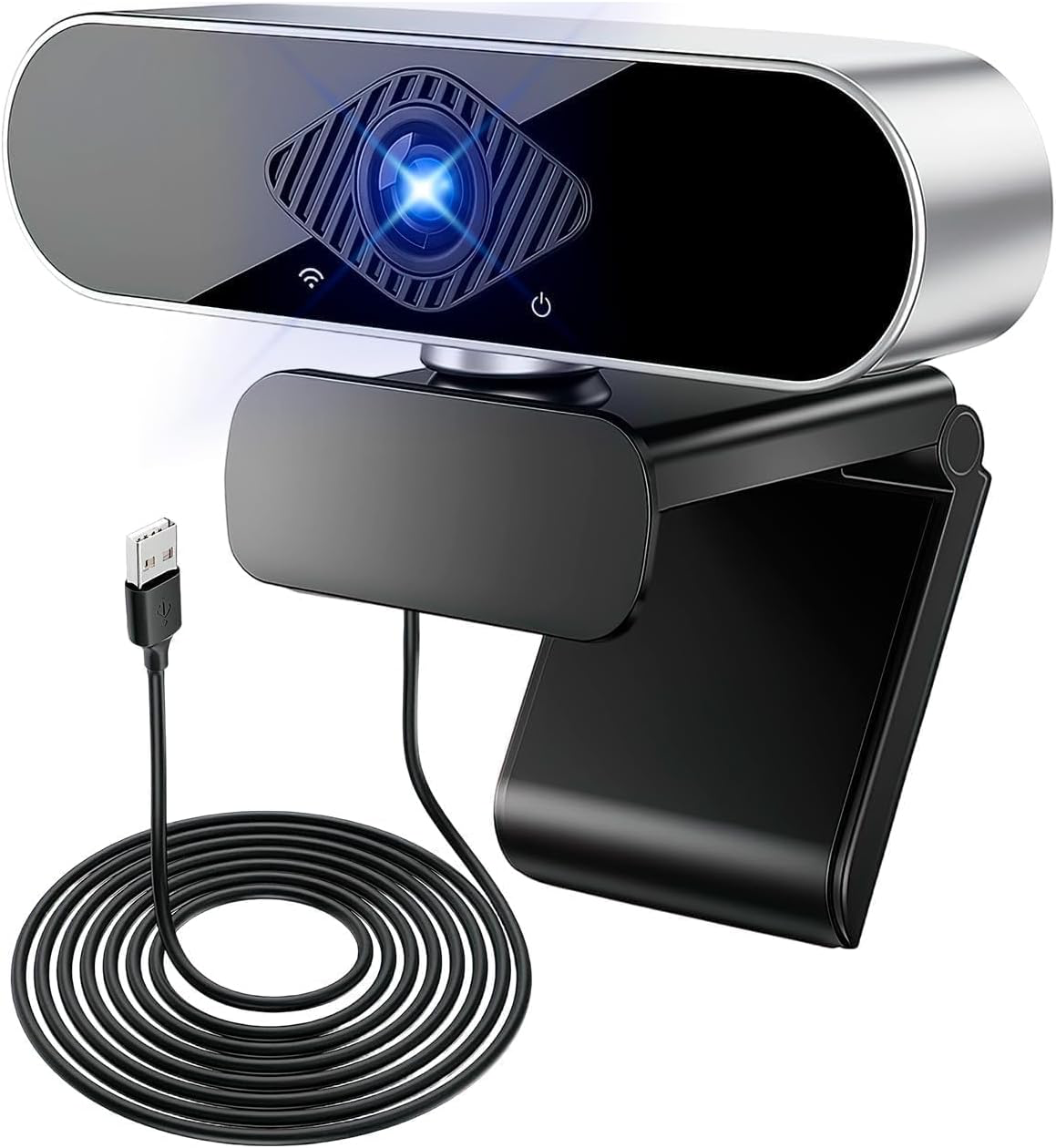 Yuio Webcam 1080P avec Microphone, Full HD Camera PC Grand Angle 90 ° 30fps