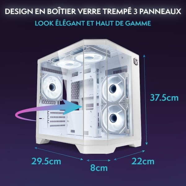 VIBOX VI-215 PC Gamer • AMD Ryzen 3 3200G 4,0 GHz • Radeon Vega 8 • 8 Go RAM • 480Go SSD • Linux OS • WiFi