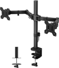 Support Ecran PC 2 Ecran pour Moniteurs de 13-27 Pouces, Bras Ecran PC Réglable en Hauteur, Inclinable, Rotatif et Pivotant, Poids Max 10KG, VESA 75/100