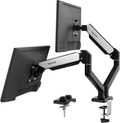 Support Écran PC 2 Écran pour 13 à 32 Pouces, Réglable en Hauteur Bras Double avec Incline, Pivote et Tourne
