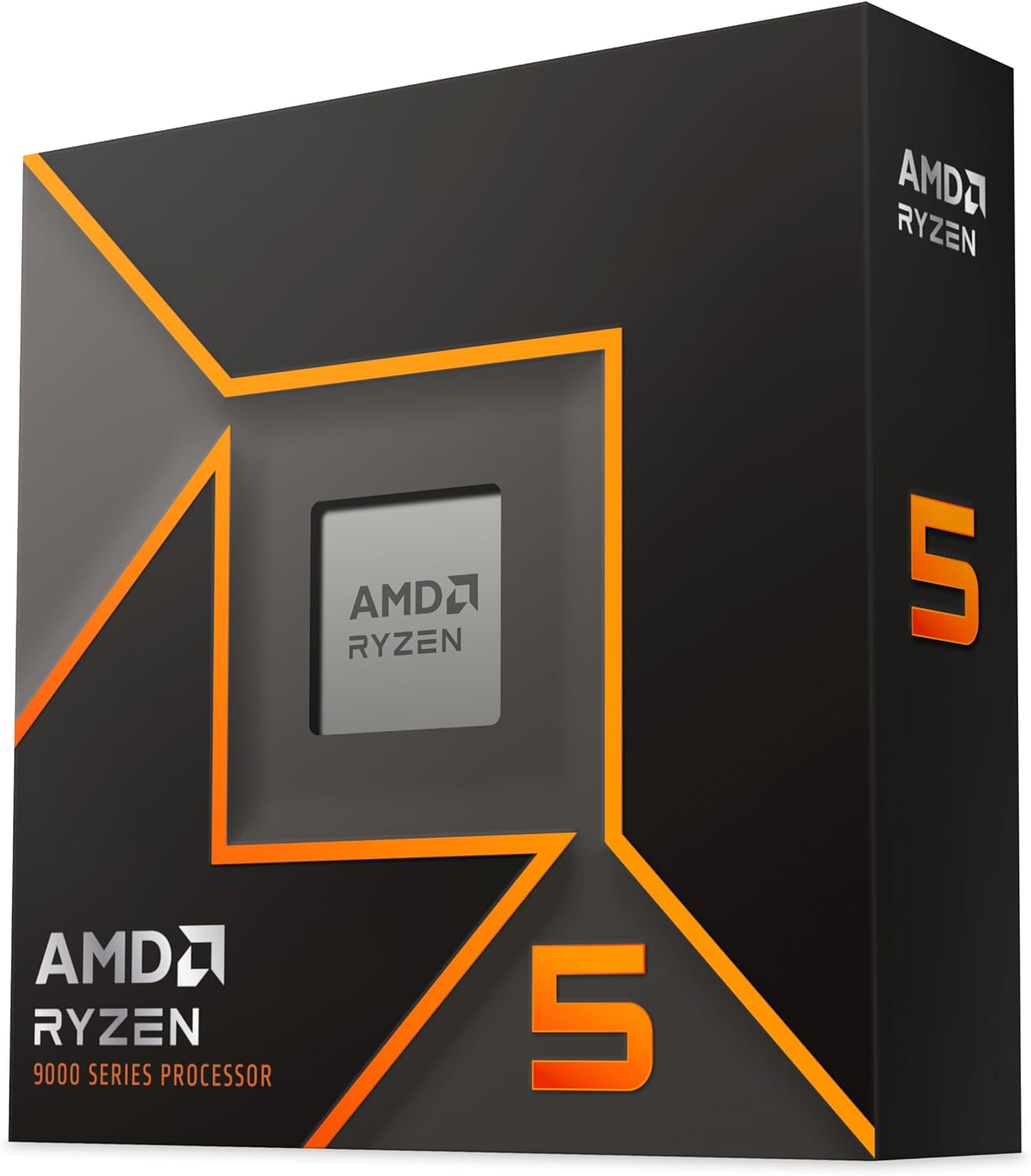 AMD Ryzen 5 9600X Processeur (Radeon Graphique Intégré, 6 Coeurs/12 Threads, 65W TDP, Socket AM5, Cache 38Mo, jusqu'à 5.4 GHz Fréquence Boost, Pas de Ventilateur