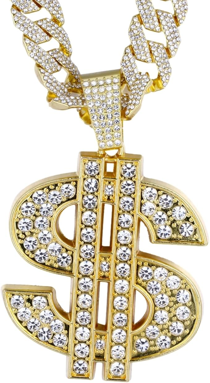 Collier en Diamant pour Homme,Plaqué Or 18k/Platine,Pendentif Serti de Diamants de Laboratoire,15MM Chaîne Cubaine Diamantée 50cm,Cadeau Hip-Hop
