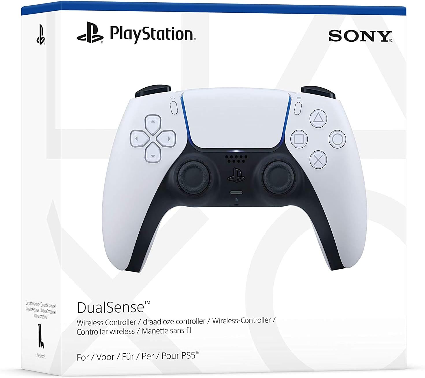 Manette PlayStation 5 Officielle DualSense, sans Fil, Batterie Rechargeable, Bluetooth, Compatible avec PS5, Bicolore