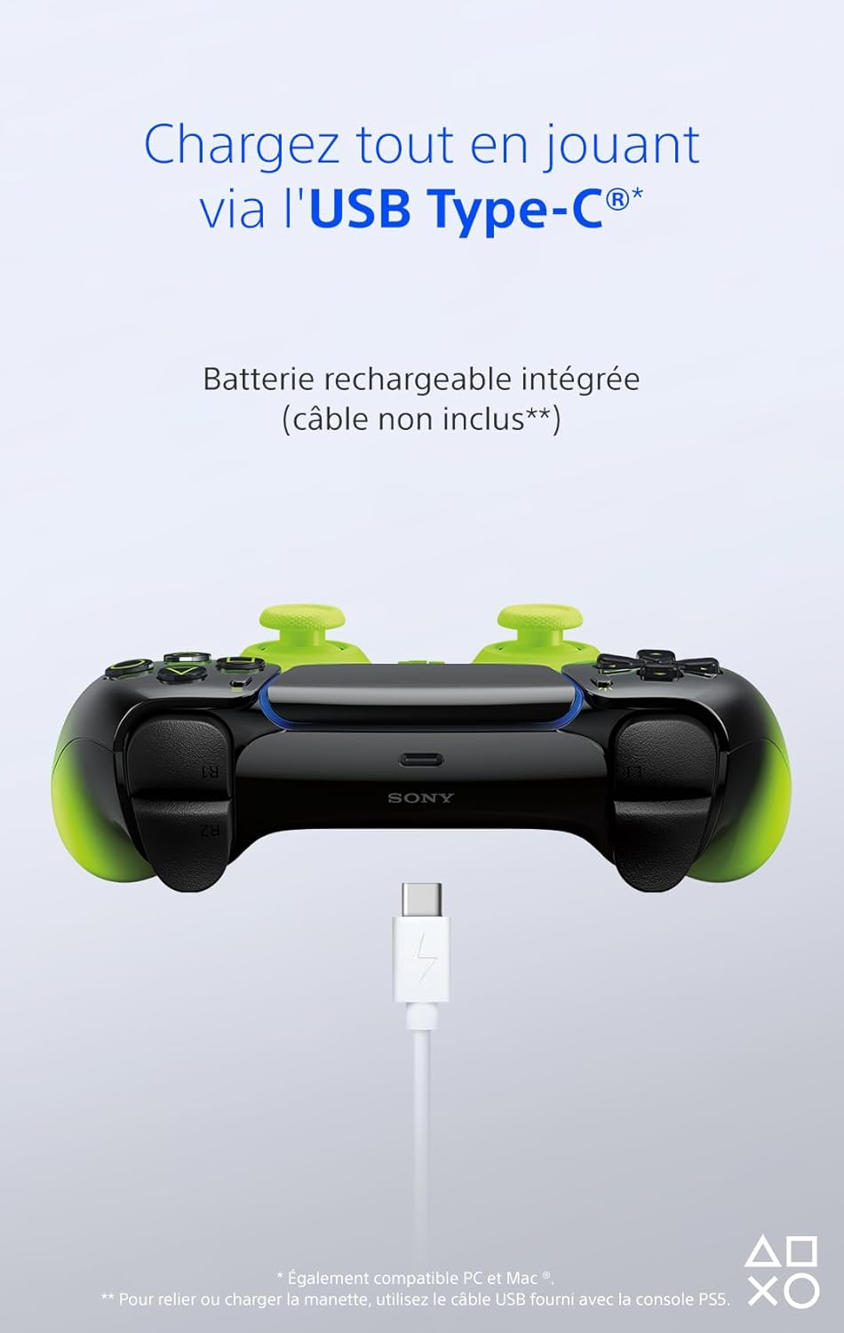 Playstation Sony, Manette 5 officielle DualSense, Sans fil, Batterie rechargeable, Bluetooth, Compatible avec PS5 et PC, Collection HYPERPOP