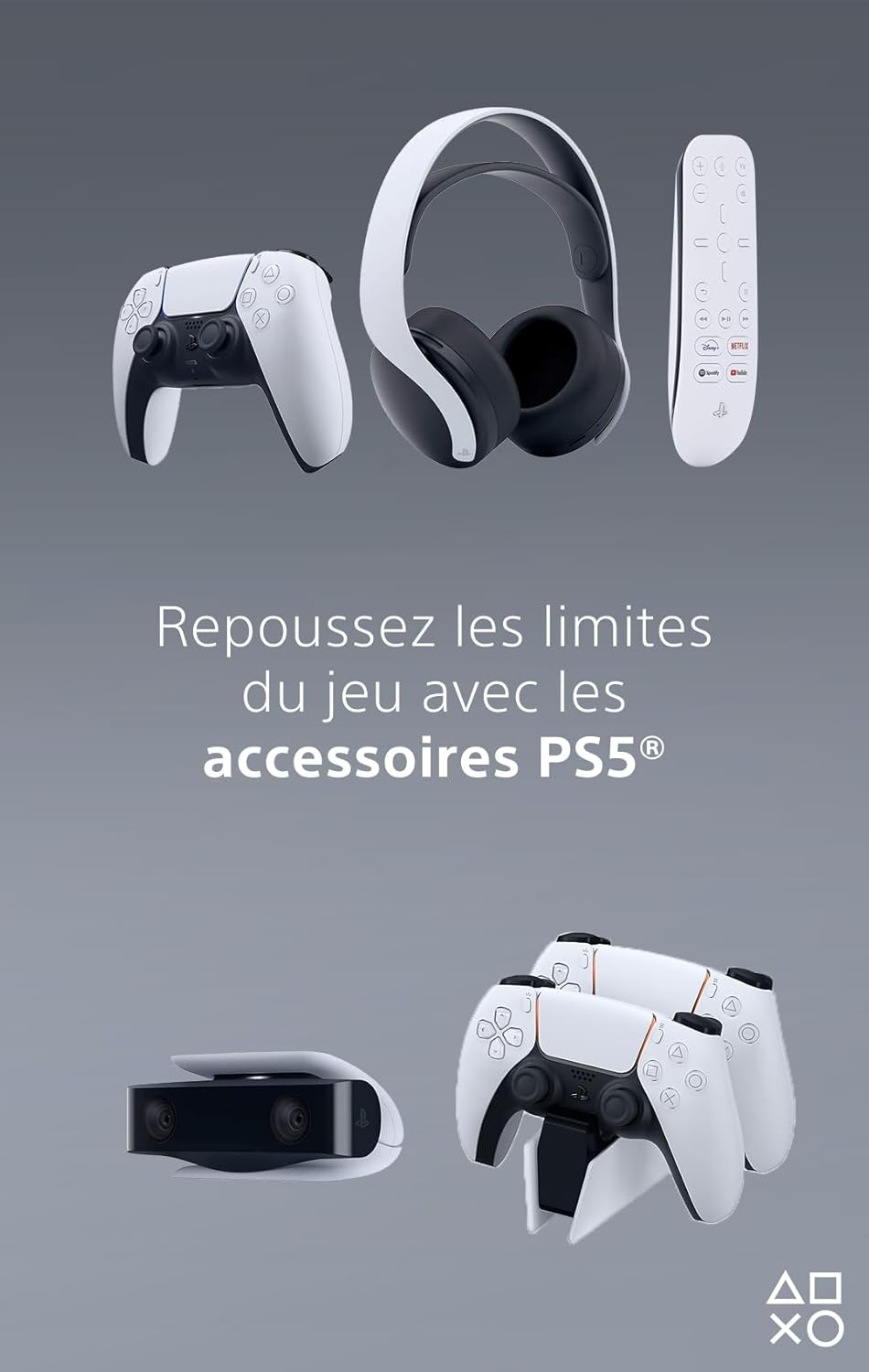 Sony, Manette PlayStation 5 officielle DualSense, Sans fil, Batterie rechargeable, Bluetooth, Compatible avec PS5 et PC