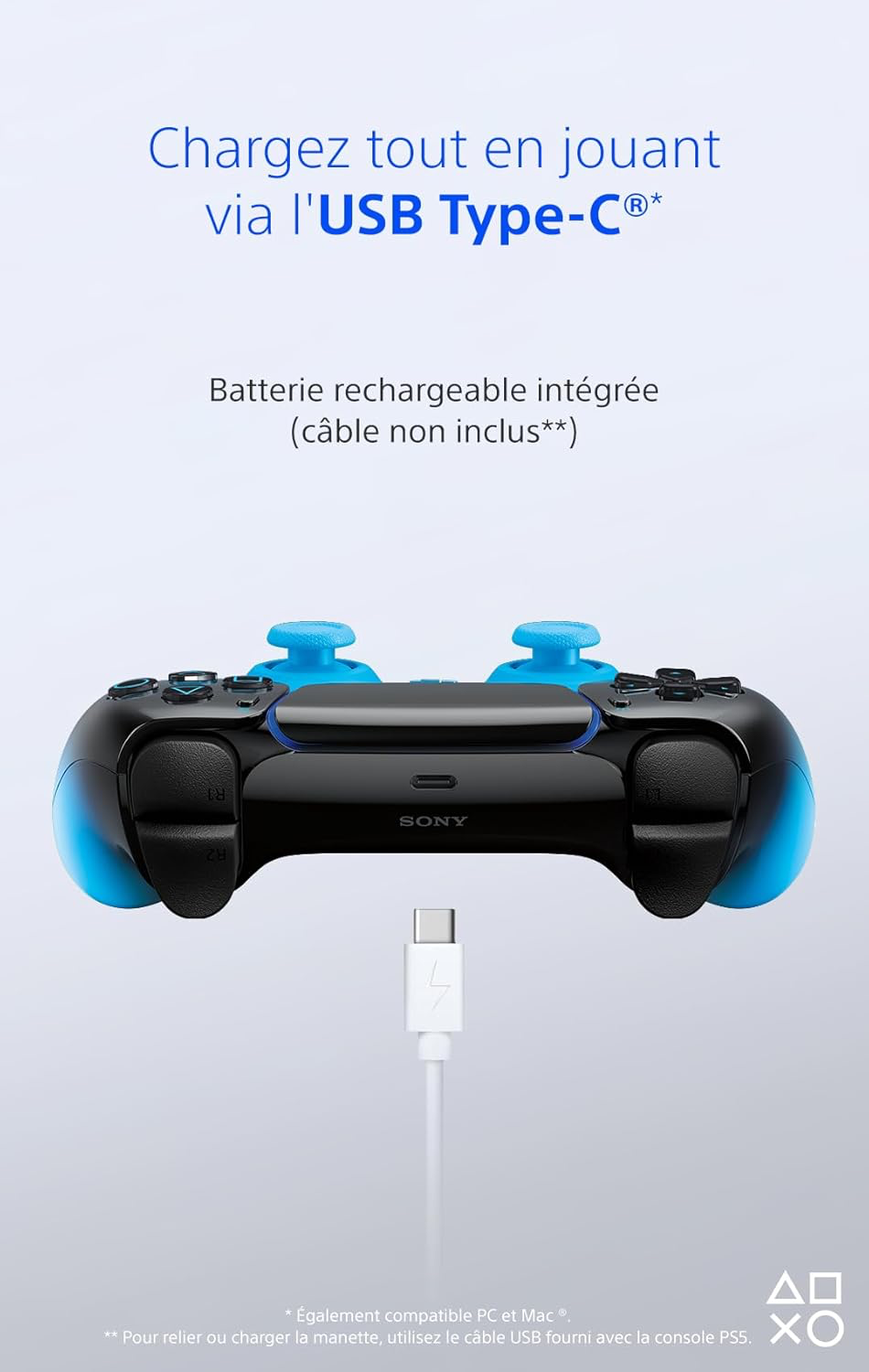Playstation Sony, Manette 5 officielle DualSense, Sans fil, Batterie rechargeable, Bluetooth, Compatible avec PS5 et PC, Collection HYPERPOP