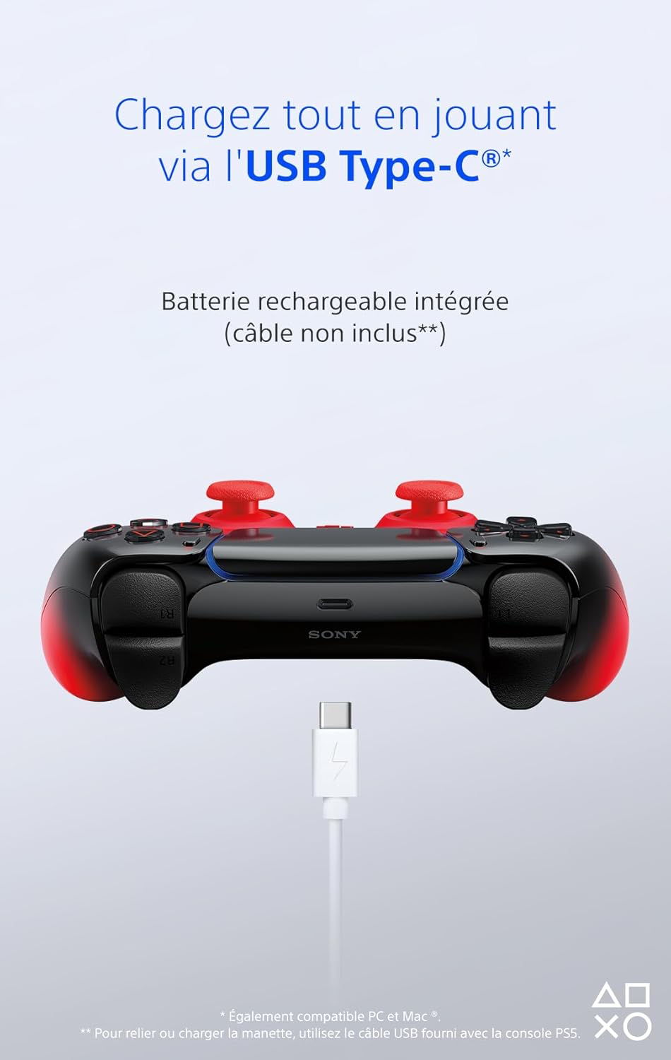 Playstation Sony, Manette 5 officielle DualSense, Sans fil, Batterie rechargeable, Bluetooth, Compatible avec PS5 et PC, Collection HYPERPOP