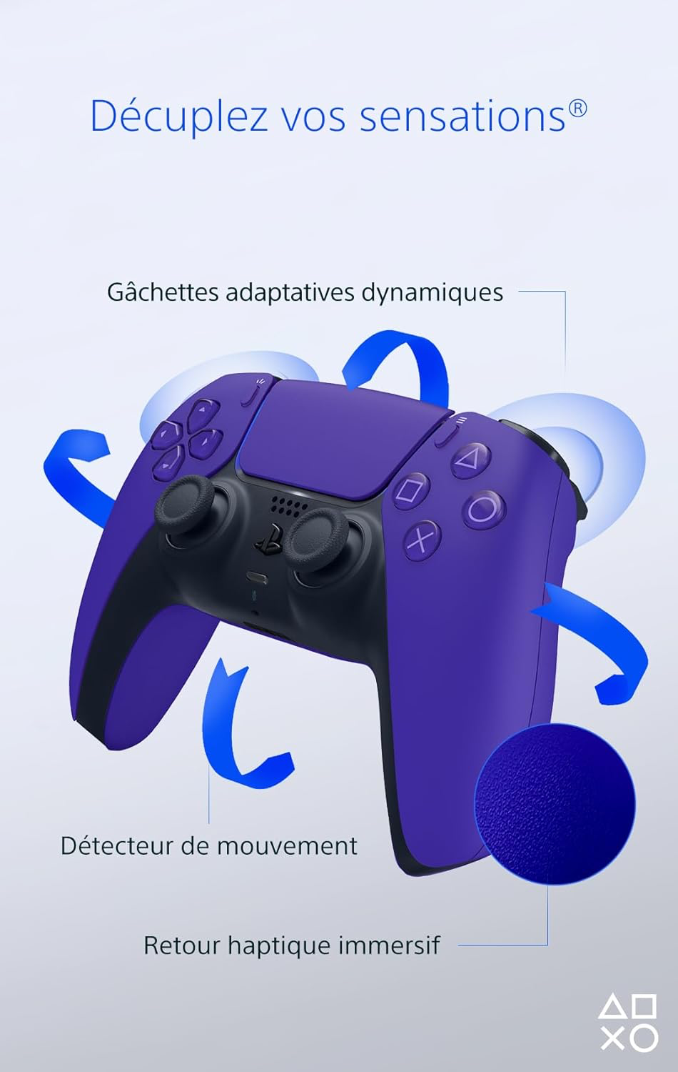 Sony, Manette PlayStation 5 officielle DualSense, Sans fil, Batterie rechargeable, Bluetooth, Compatible avec PS5 et PC