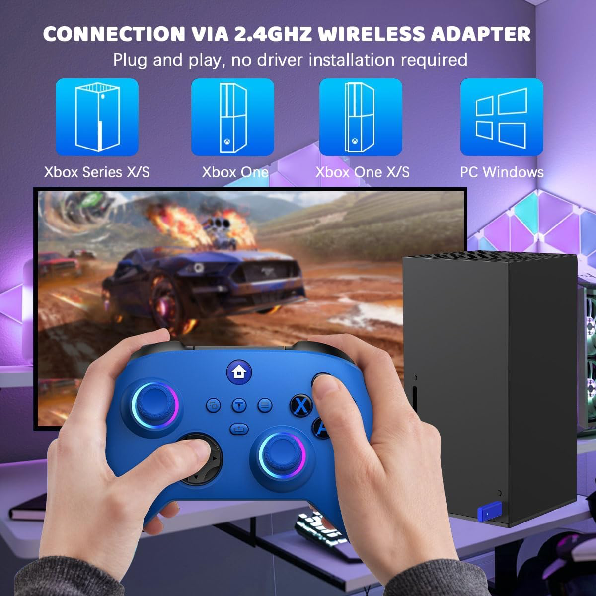 Lampelc Manette Xbox One, manette sans fil Xbox Series X & S/Xbox One/Elite/Windows 7/8/10