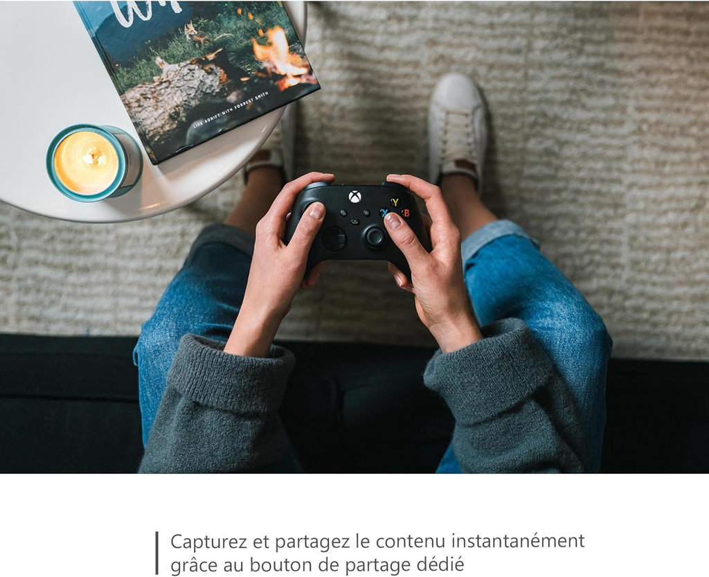 Xbox Manette sans Fil - Carbon Black Series X, Series S, One, Windows 10 & 11, Android et iOS