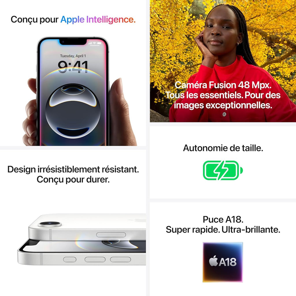 IPhone 16e 128 Go avec Apple Intelligence