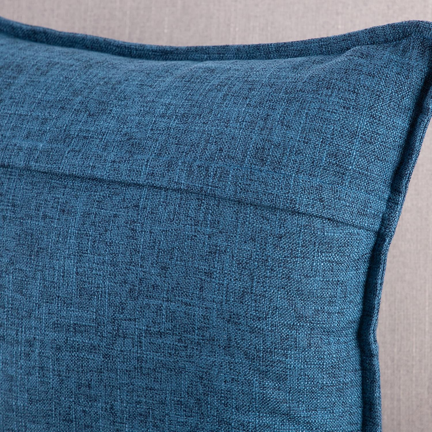 Lot de 2 Housses de Coussin Doux Lin Décoratif Coussin Couvre Style De Luxe pour canapé Chambre Bleu foncé, Beige