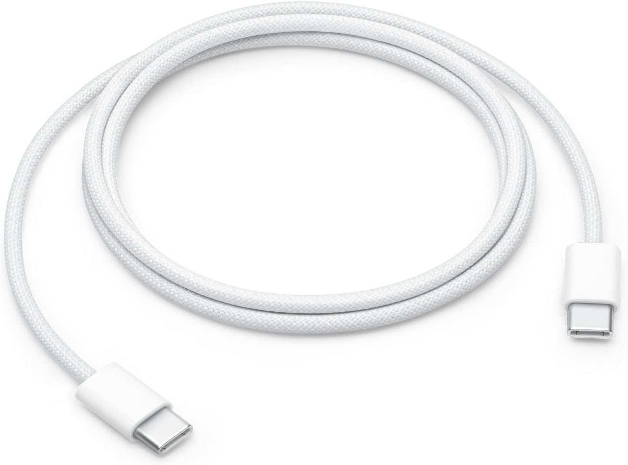 Câble de charge USB-C pour téléphones et tablettes Apple, câble de charge blanc, charge rapide 60 W (1 m)
