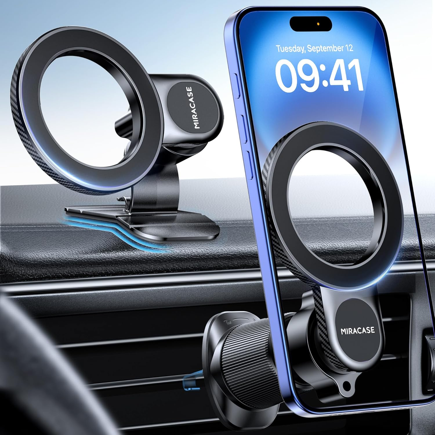 Support téléphone Magsafe pour IOS, Android 2 en 1 pour voiture