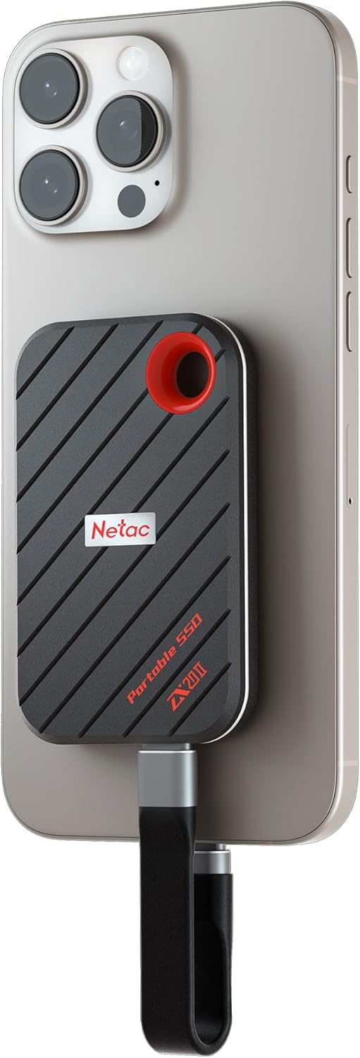 SSD Externe 2 to NVMe Portable SSD 2 to USB 3.2 Gen2 x 2, jusqu'à 2000 Mo/s en Lecture, disques durs externes à état Solide