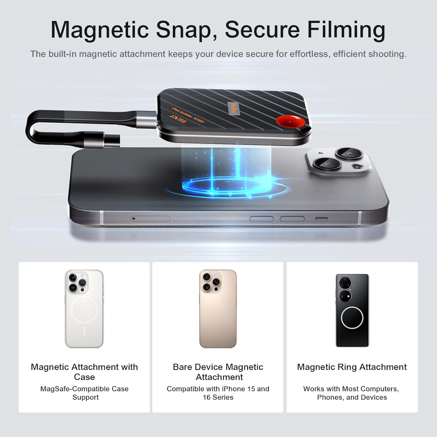 SSD Externe 2 to NVMe Portable SSD 2 to USB 3.2 Gen2 x 2, jusqu'à 2000 Mo/s en Lecture, disques durs externes à état Solide