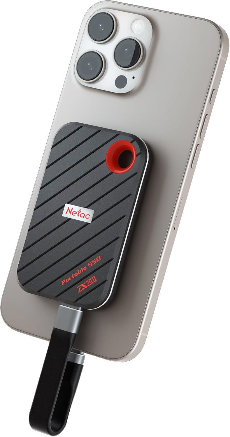 SSD Externe 2 to NVMe Portable SSD 2 to USB 3.2 Gen2 x 2, jusqu'à 2000 Mo/s en Lecture, disques durs externes à état Solide