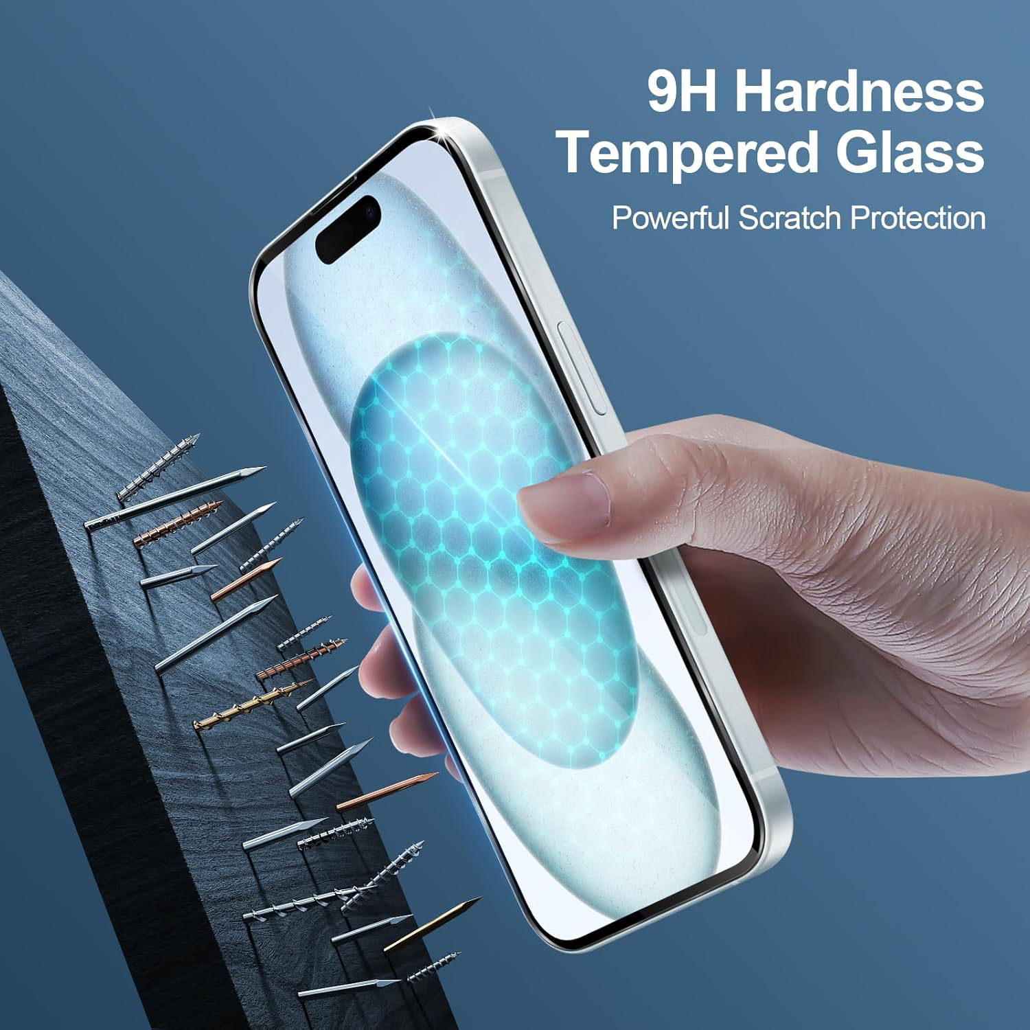 Verre Trempé pour iPhone 15 avec 3 Pièces Protection Écran et 2 Pièces Caméra Arrière Protecteur [Vitre Protecteur 9H Dureté] [Sans Bulles] [Anti-rayures]