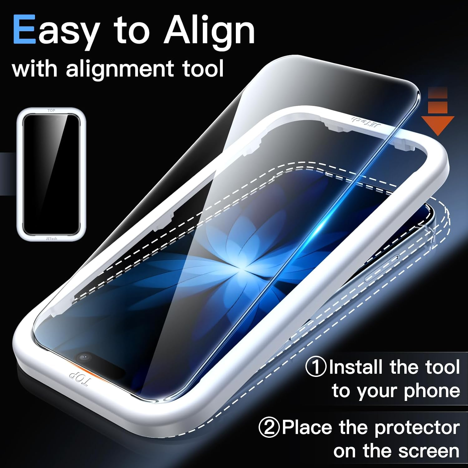 Protection D'écran pour iPhone 17 6,3 Pouces, Film en Verre Trempé avec Outil d'Installation Facile, Dureté 9H, Compatible avec les Coques, Lot de 3