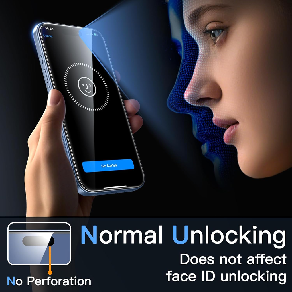 Protection D'écran pour iPhone 17 6,3 Pouces, Film en Verre Trempé avec Outil d'Installation Facile, Dureté 9H, Compatible avec les Coques, Lot de 3