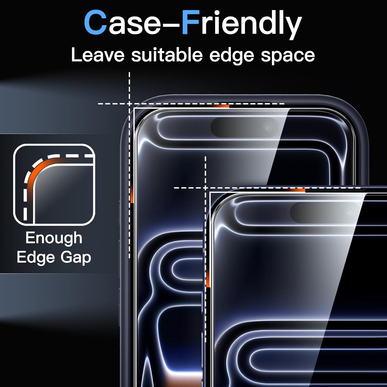 Protection D'écran pour iPhone 17 Pro 6,3 Pouces, Film en Verre Trempé avec Outil d'Installation Facile, Dureté 9H, Compatible avec les Coques, Lot de 3