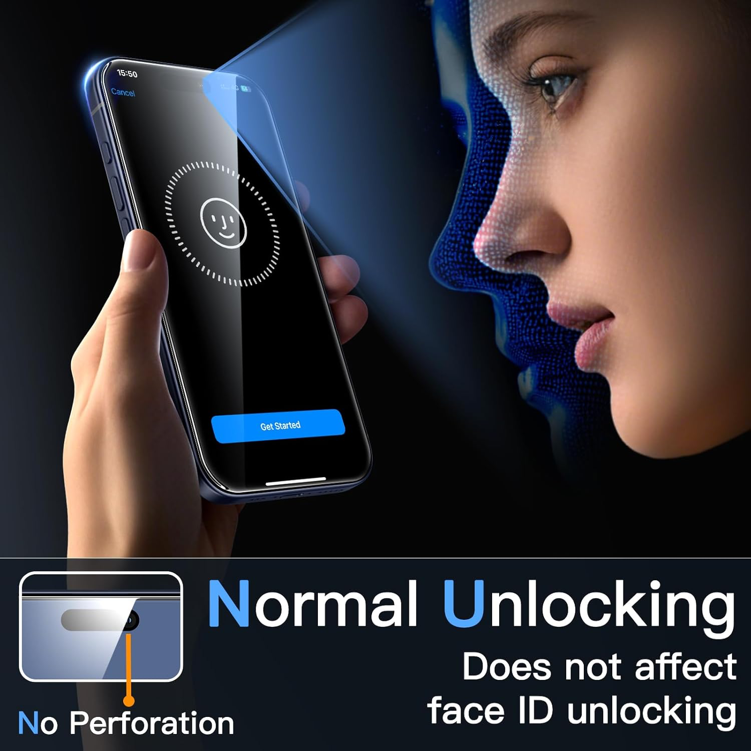 Protection D'écran pour iPhone 17 Pro Max 6,9 Pouces, Film en Verre Trempé avec Outil d'Installation Facile, Dureté 9H, Compatible avec les Coques, Lot de 3