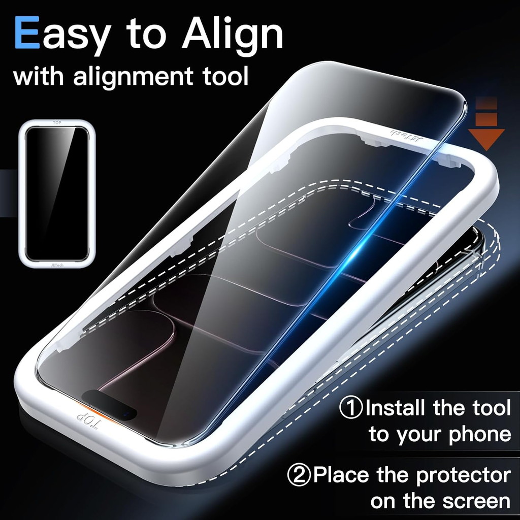 Protection D'écran pour iPhone Air, Film en Verre Trempé avec Outil d'Installation Facile, Dureté 9H, Compatible avec les Coques, Lot de 3