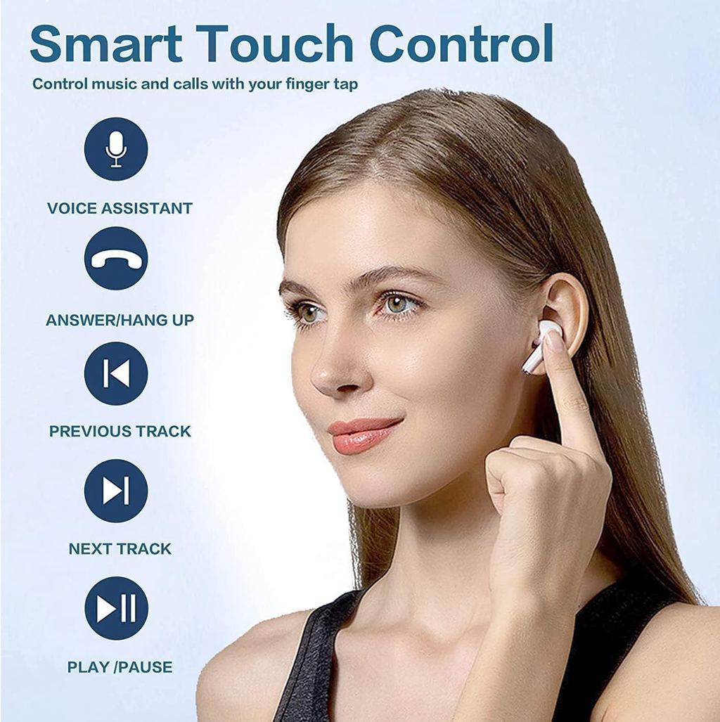 Ecouteurs Bluetooth sans Fil, Oreillette Bluetooth 5.3 Ecouteurs avec 4 ENC Réduction Mic