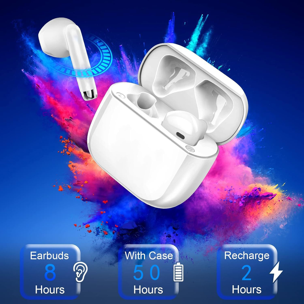 Écouteurs Bluetooth sans Fil, Bluetooth 5.3 Intra-Auriculaires Casque avec 4 ENC Réduction Antibruit Mic