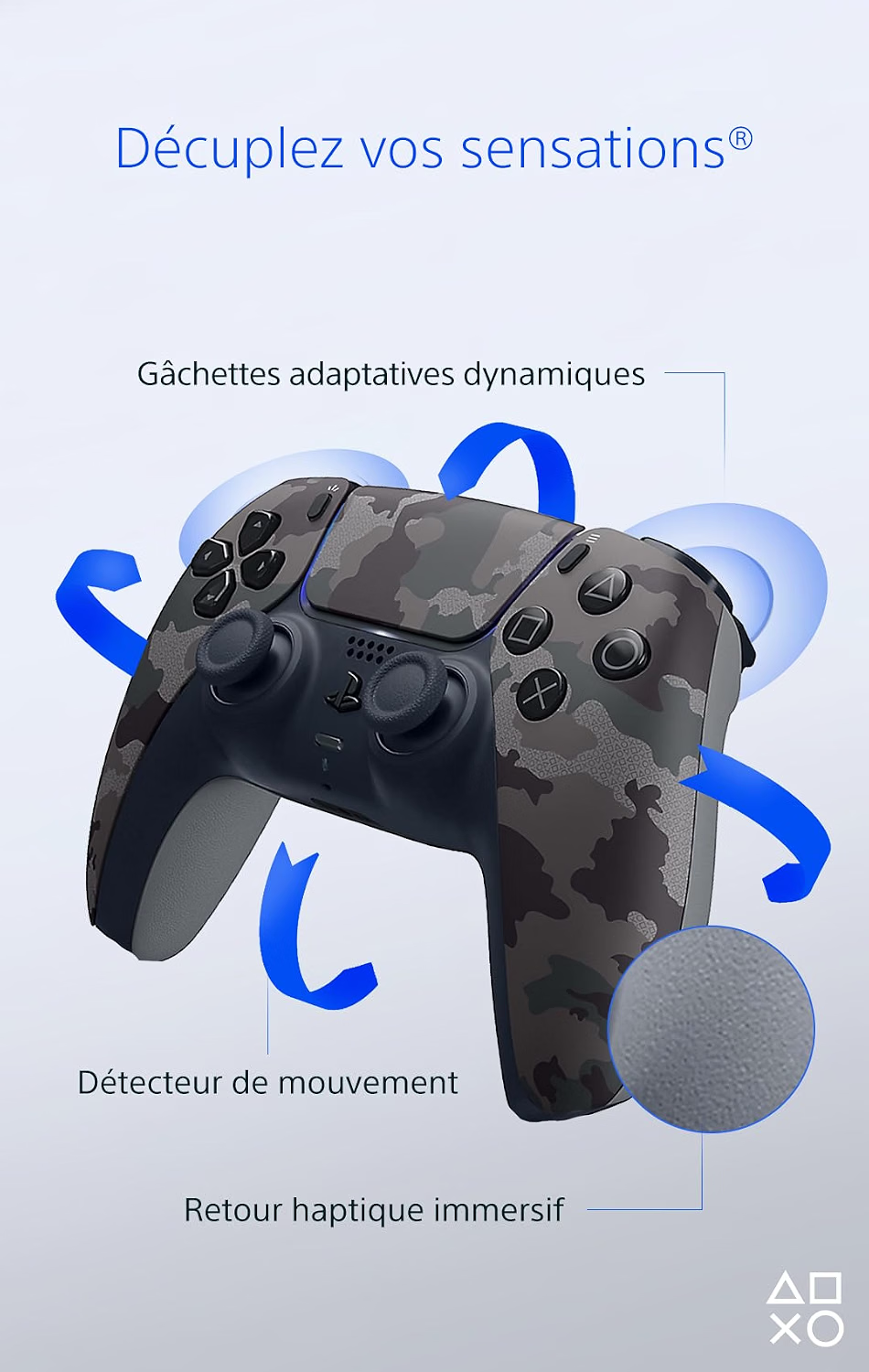 Playstation Sony, Manette 5 Officielle DualSense, Sans Fil, Compatible PS5/PC, Couleur : Camouflage