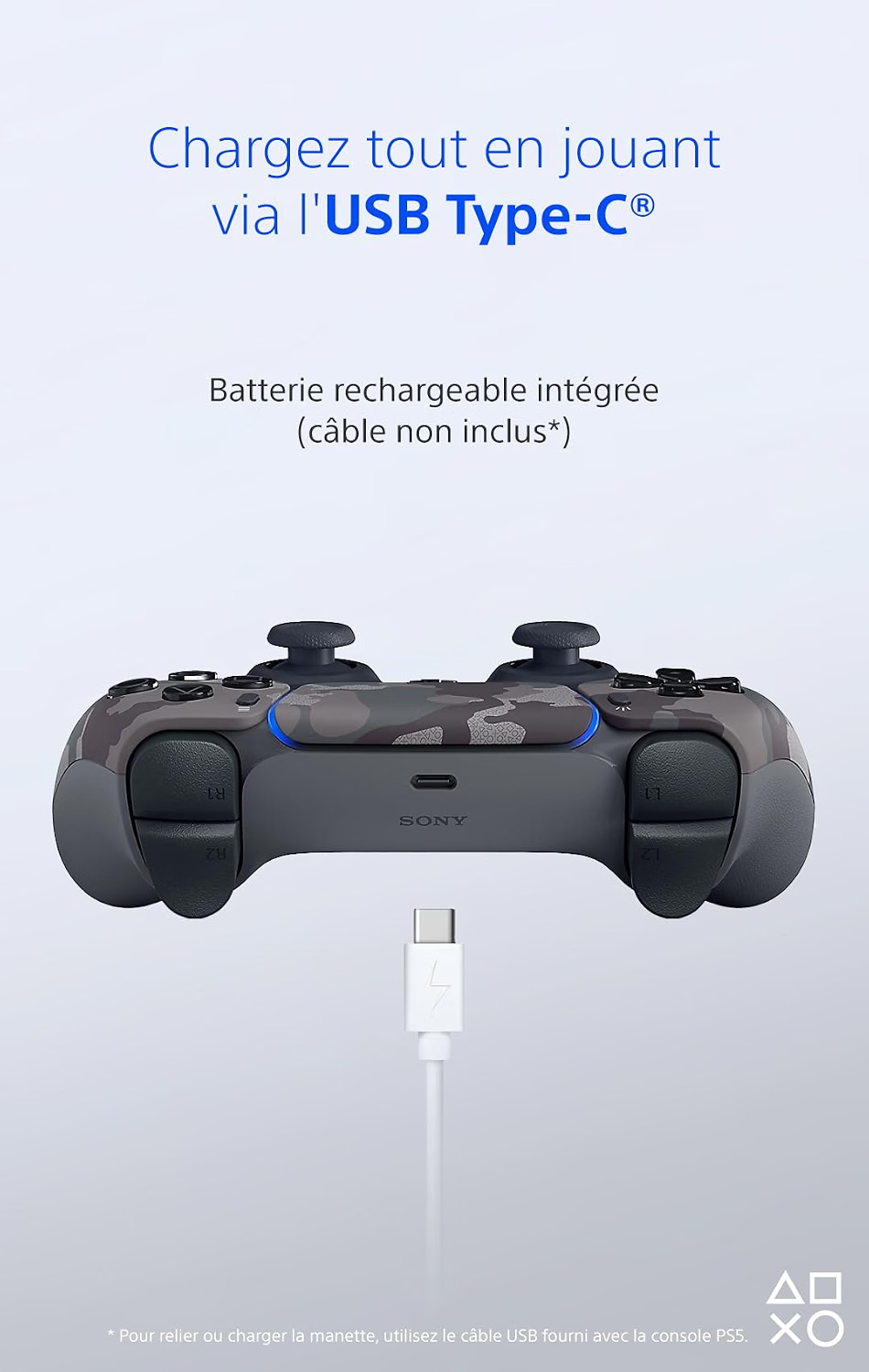 Playstation Sony, Manette 5 Officielle DualSense, Sans Fil, Compatible PS5/PC, Couleur : Camouflage