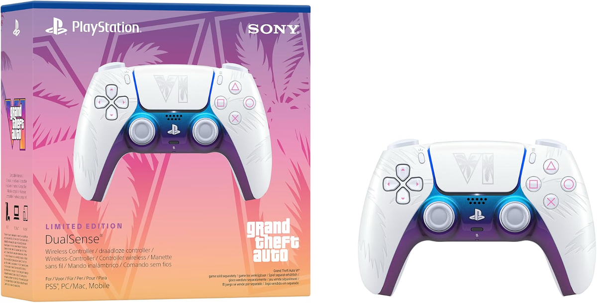 Manette sans fil DualSense – Edition Limitée Grand Theft Auto VI - Blanche