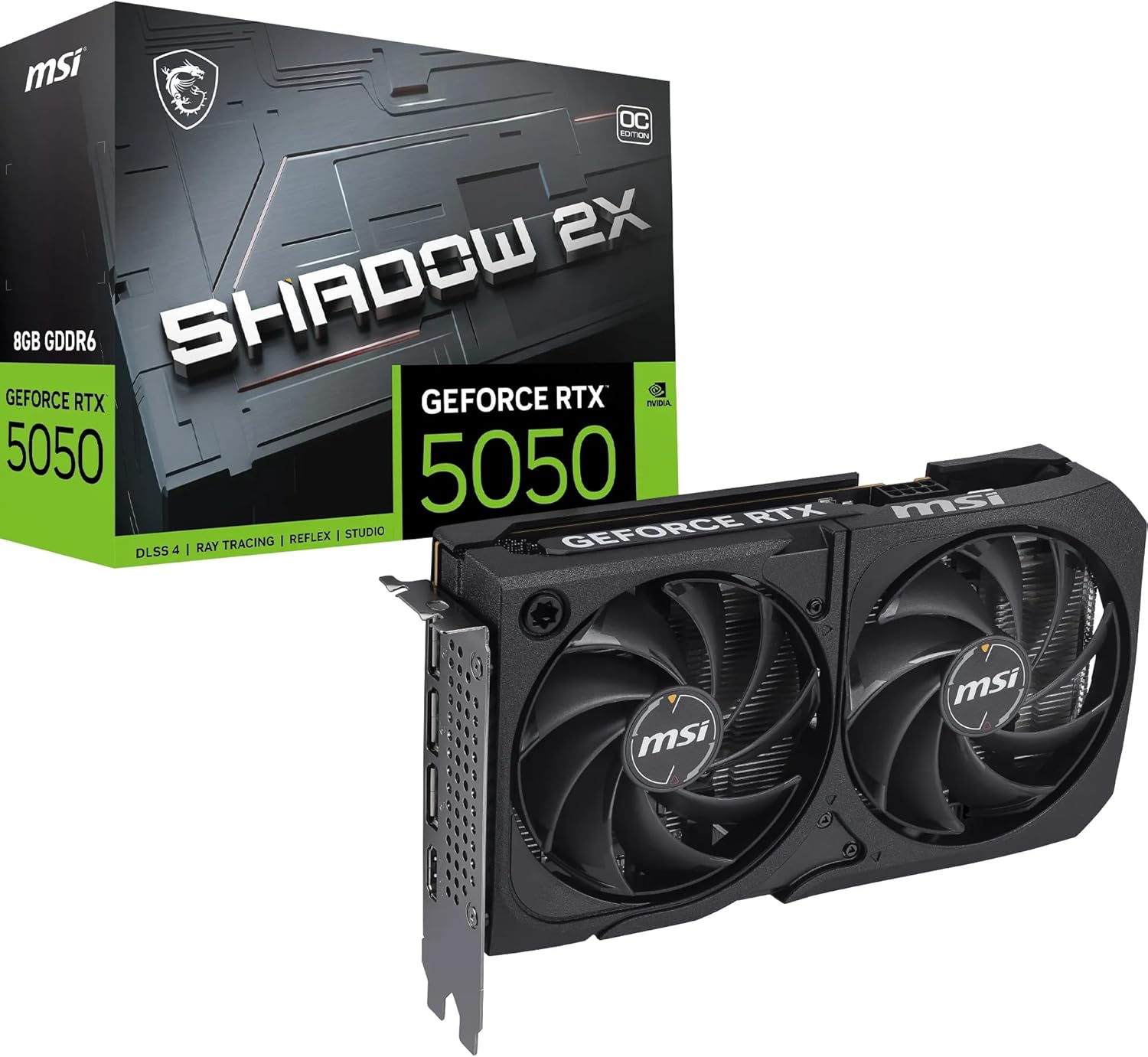 MSI NVIDIA GeForce RTX 5050 8G Shadow 2X OC Carte Graphique - 8 Go GDDR7