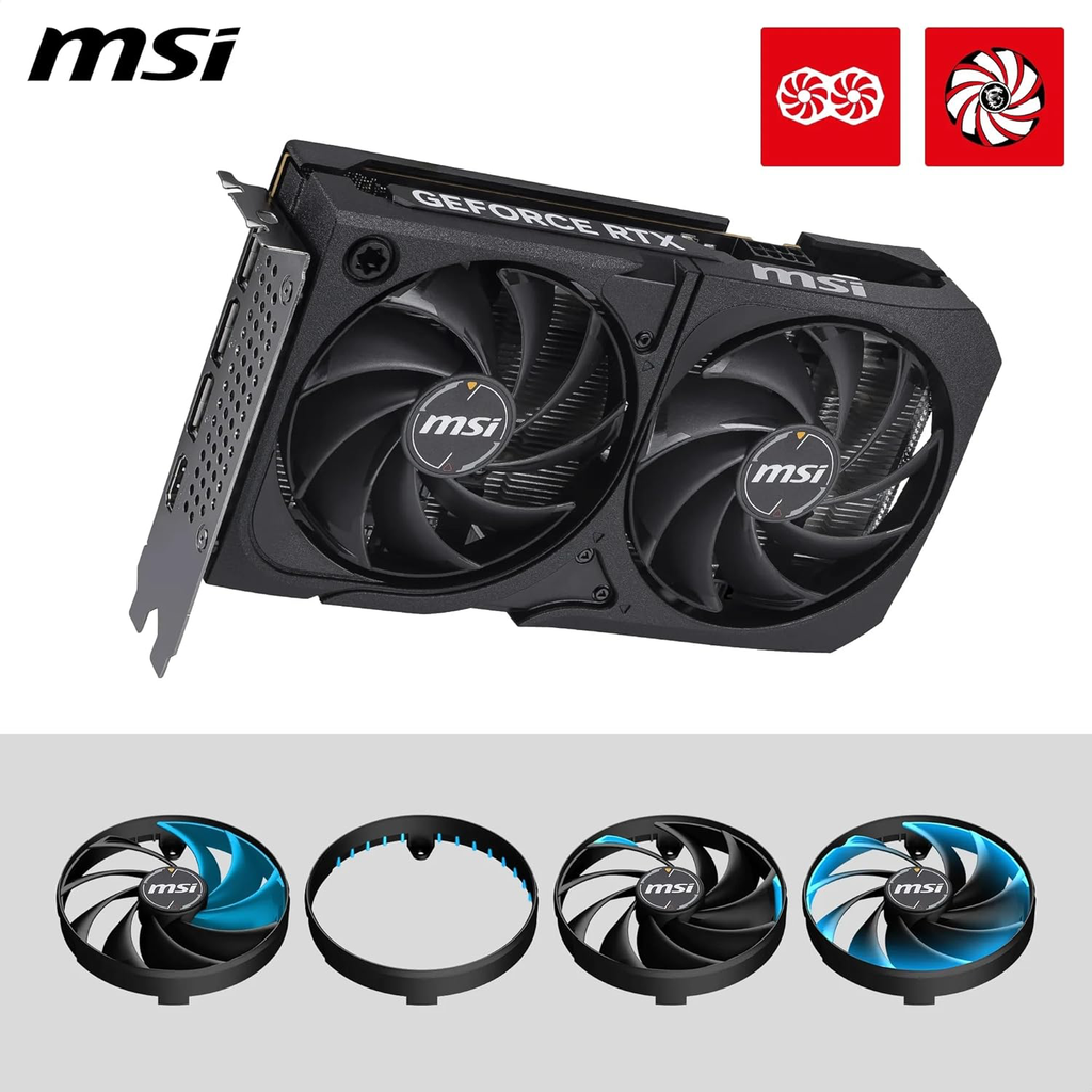 MSI NVIDIA GeForce RTX 5050 8G Shadow 2X OC Carte Graphique - 8 Go GDDR7