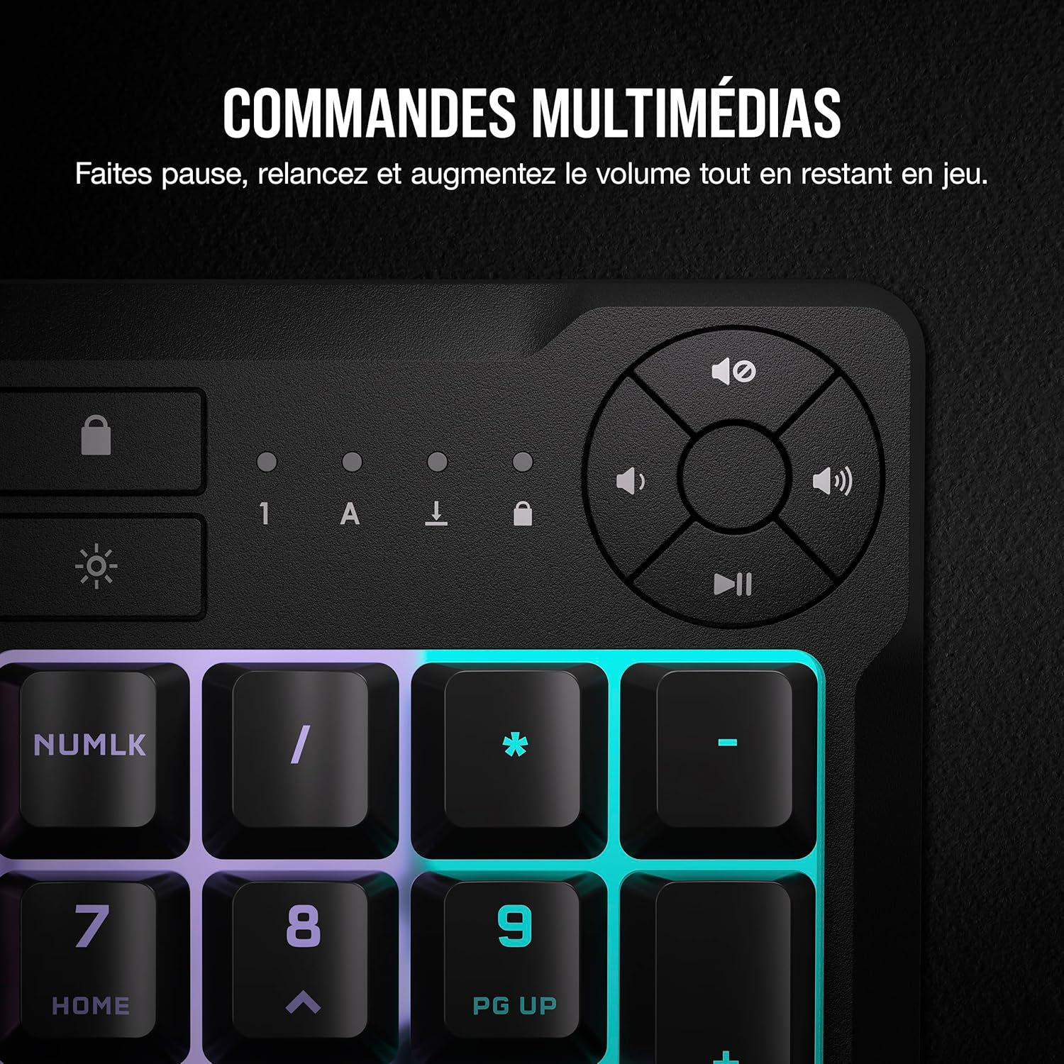 Corsair K55 Core RGB Clavier de Jeu Filaire à Membrane - AZERTY FR
