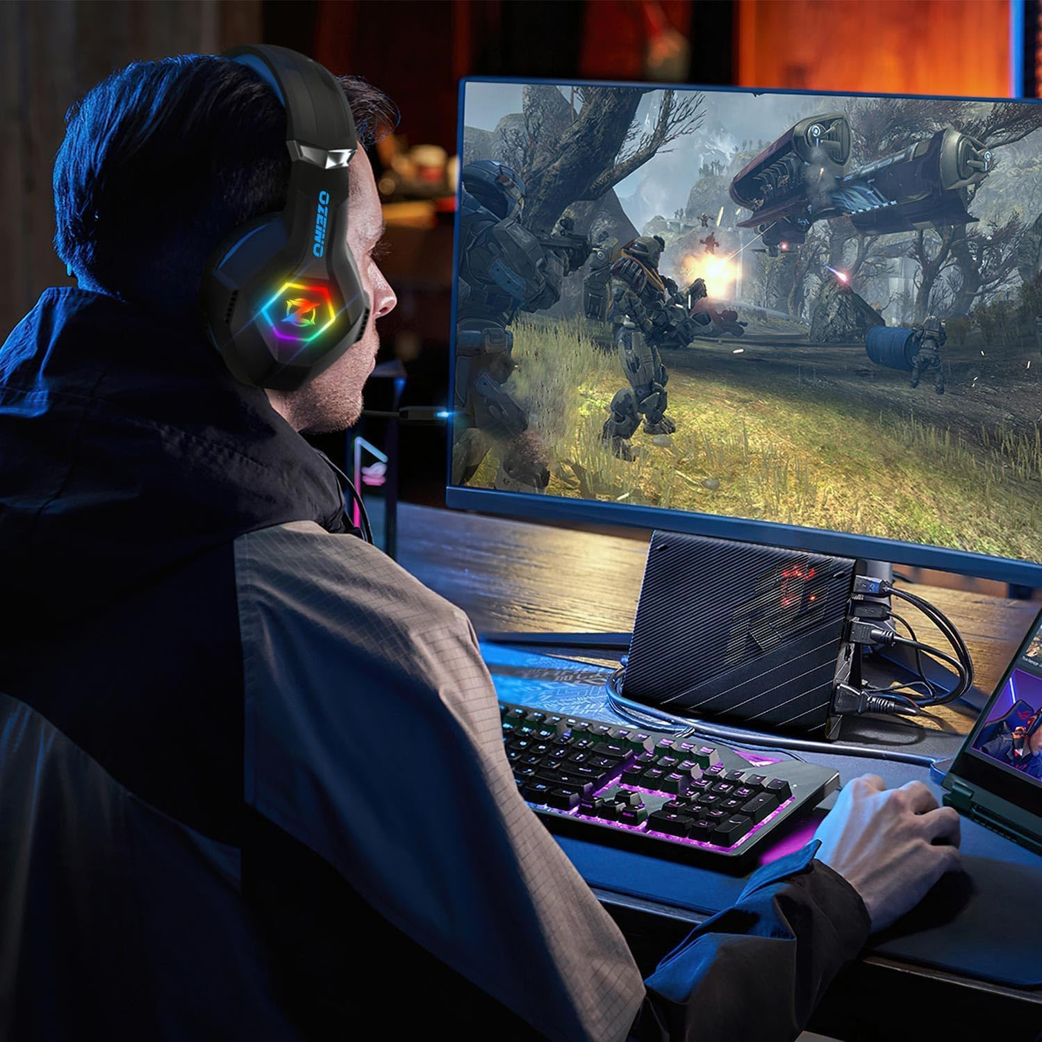 Ozeino Casque gamer pour Ps5, Ps4, PC