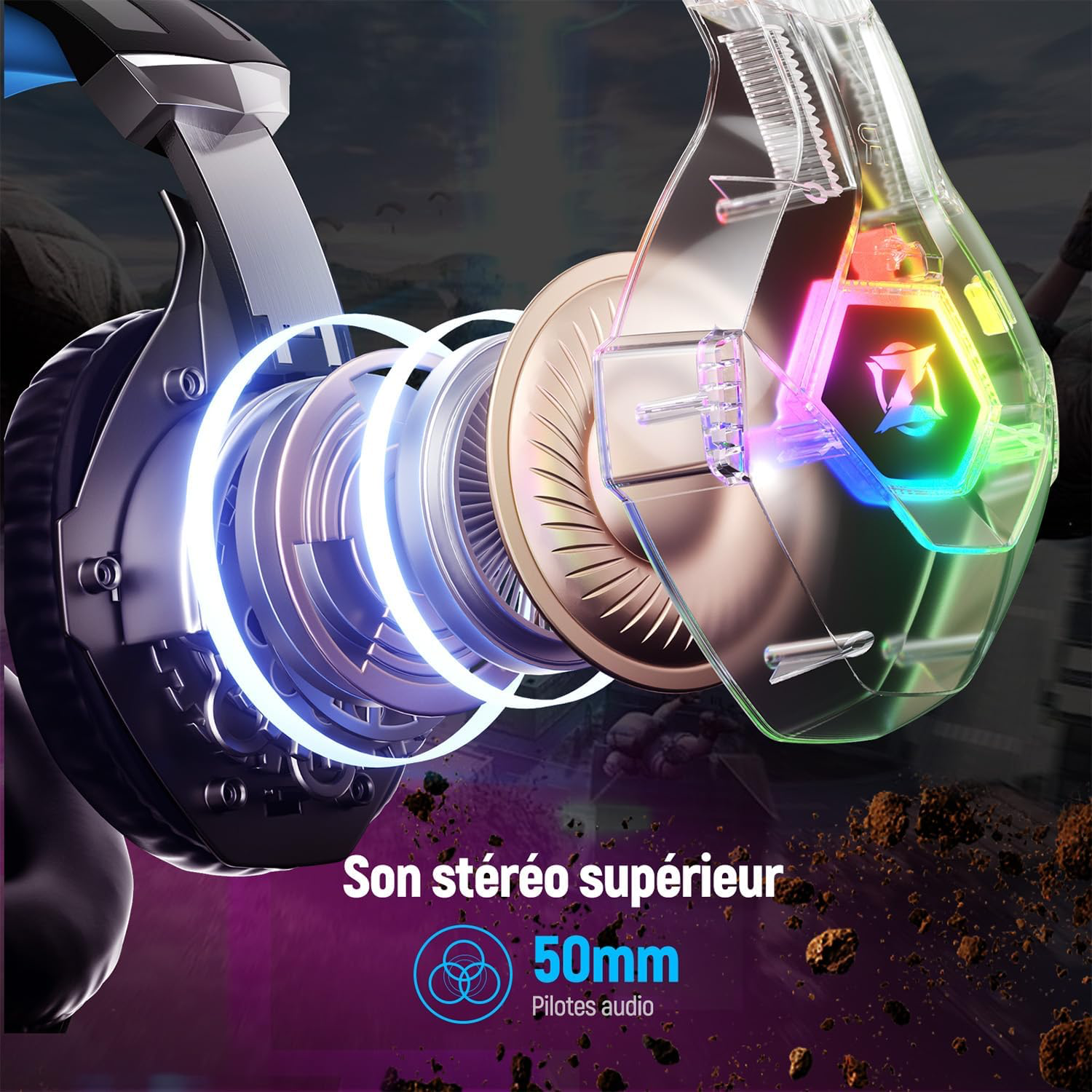 Casque gamer pour Ps5, Ps4, PC