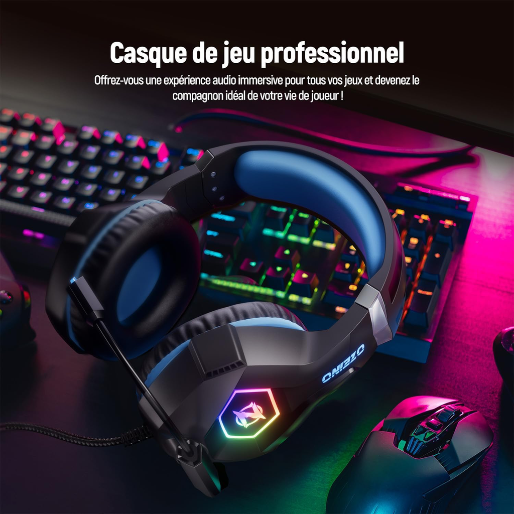 Casque gamer pour Ps5, Ps4, PC