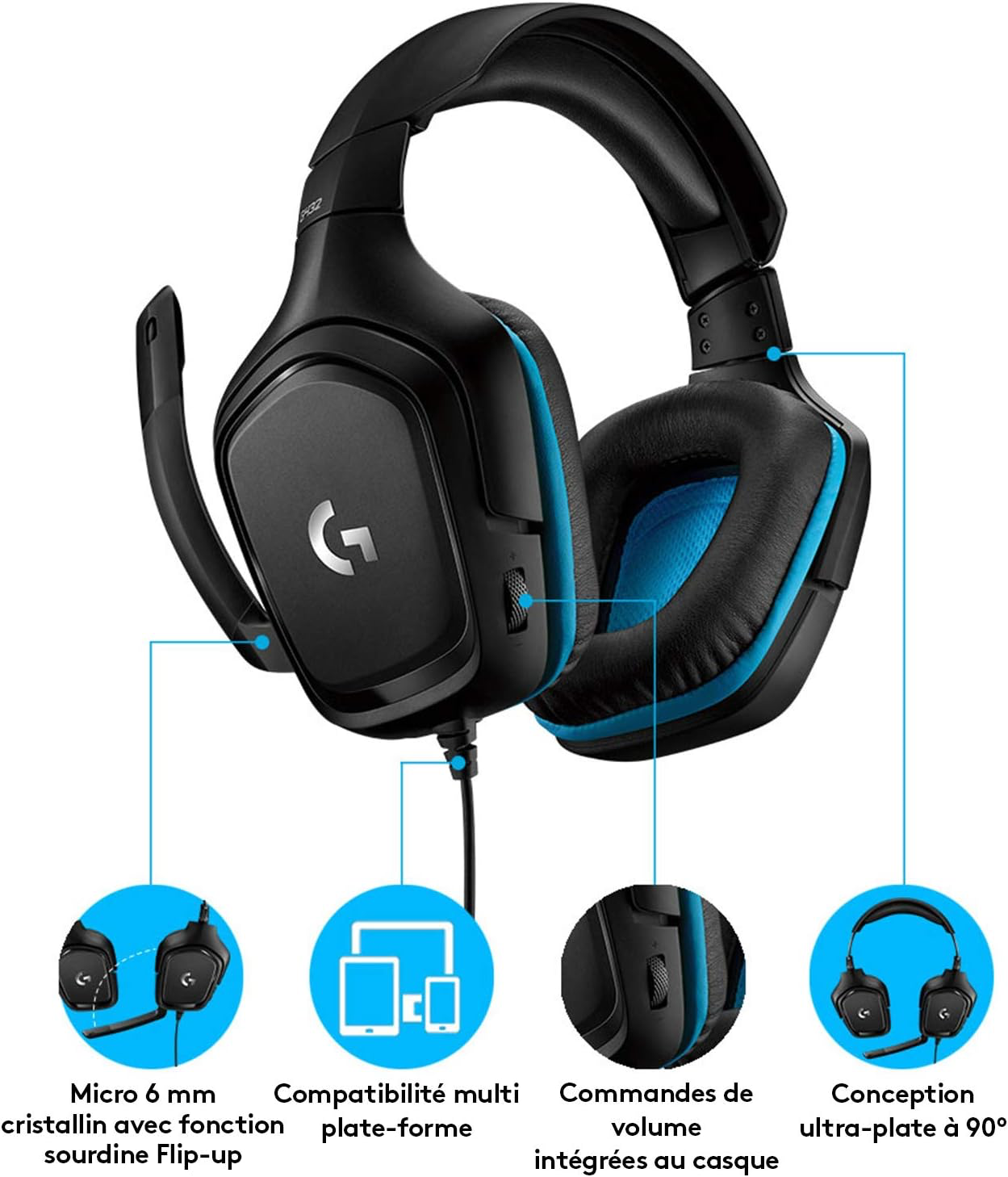 Logitech G432 Casque Gamer Filaire