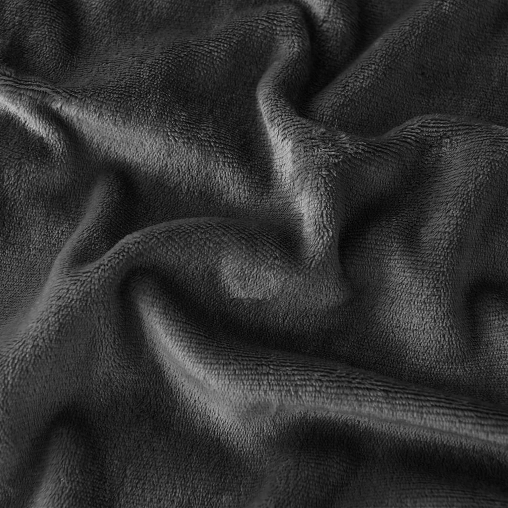 Plaid Douillet, 150 x 200 cm, Noire, Couverture en Polaire, Couverture Sherpa, jeté de canapé, Chaude et Douce pour l'hiver