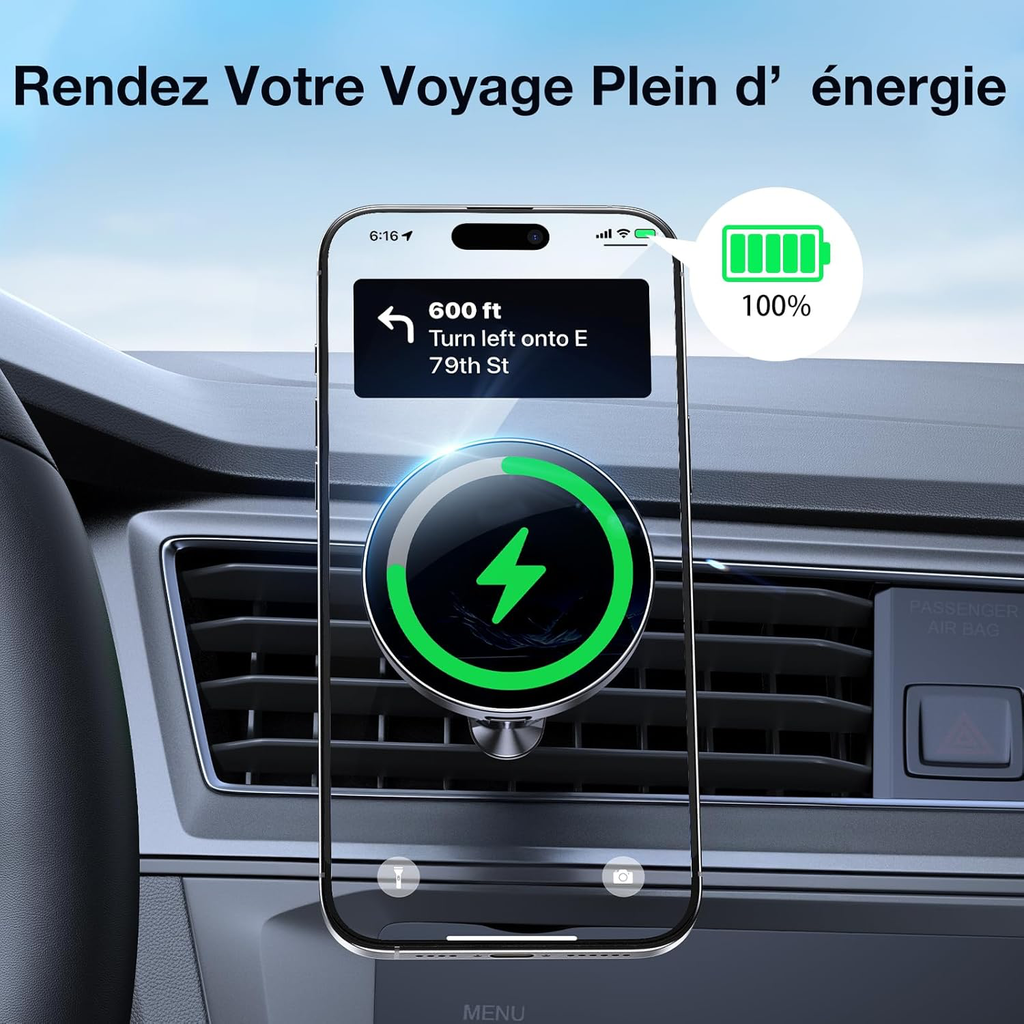 15W Support Telephone Voiture Induction【Super Aimants】