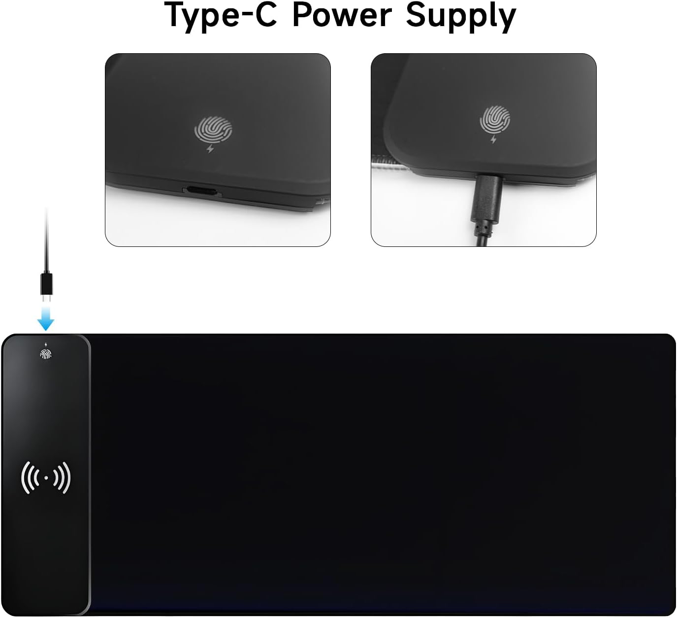 Qumox Tapis de Souris XXL RGB avec Chargeur sans Fil