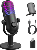 USB Micro Condensateur PC Gaming: Microphone Gamer pour PS4 & PS5 - Bureau Micro RGB