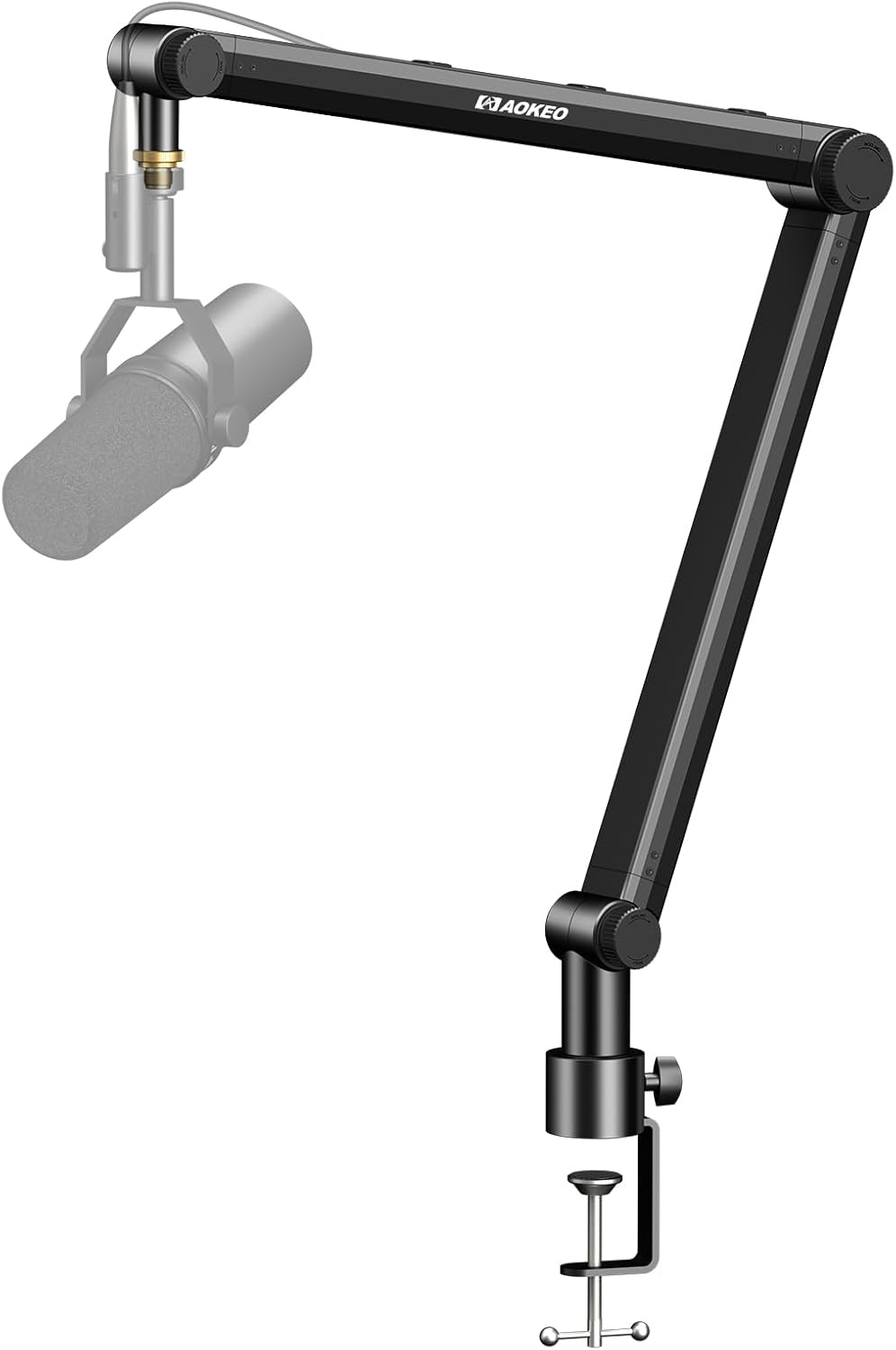 Bras de microphone, Aokeo AK - 48 réglable compact ciseaux bras support pour Shure sm7b Blue Yeti, snowball ice, HyperX quadcast, solocast, elgato Wave et plus encore