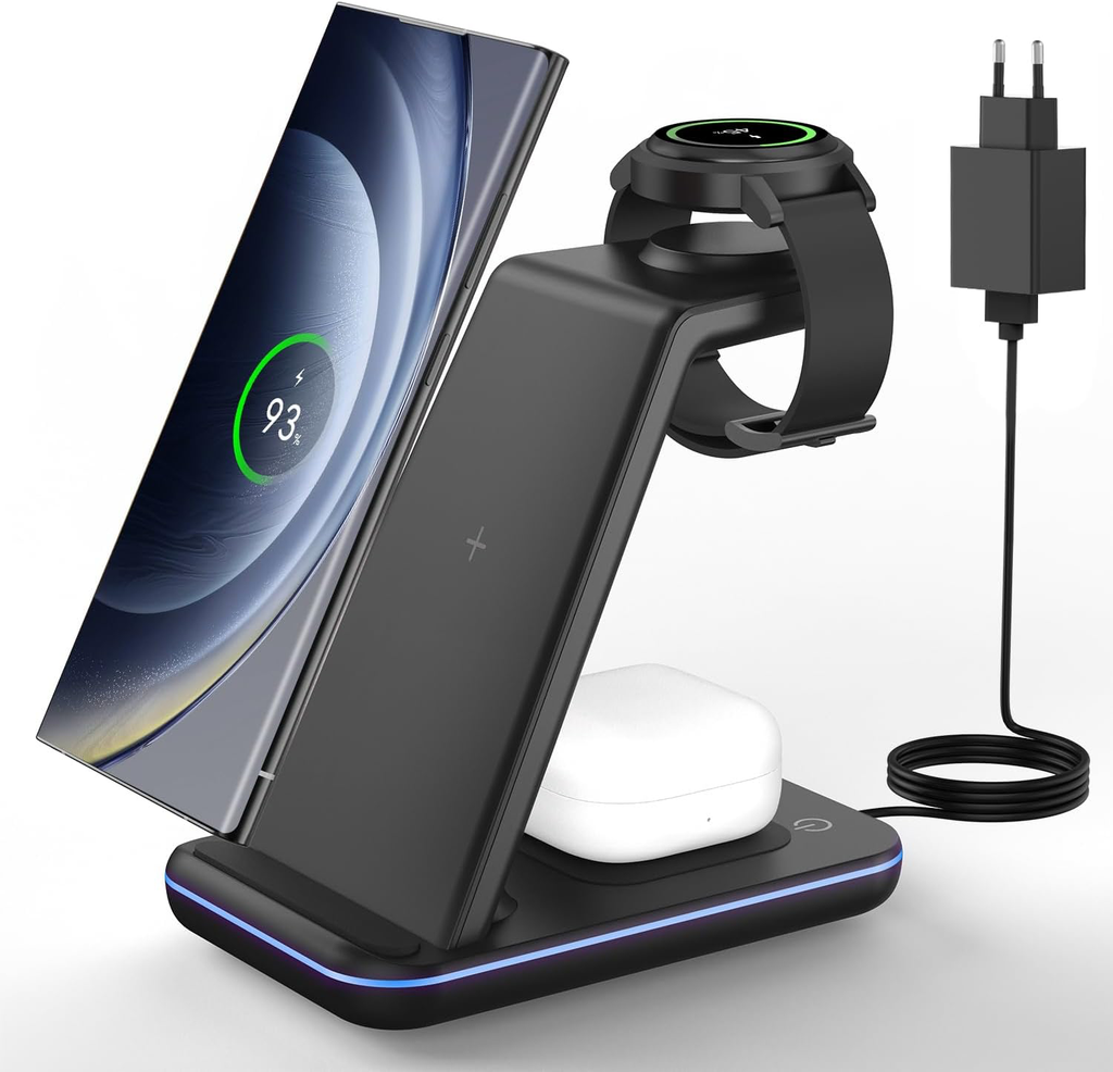 Station de Charge pour Samsung, 3 en 1 Chargeur Induction para Samsung