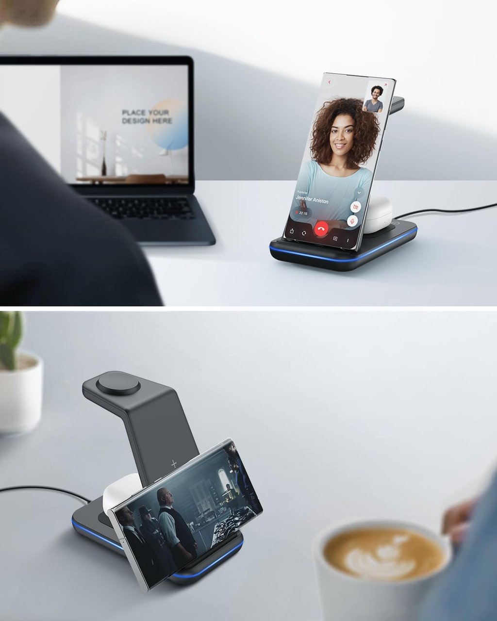 Station de Charge pour Samsung, 3 en 1 Chargeur Induction para Samsung