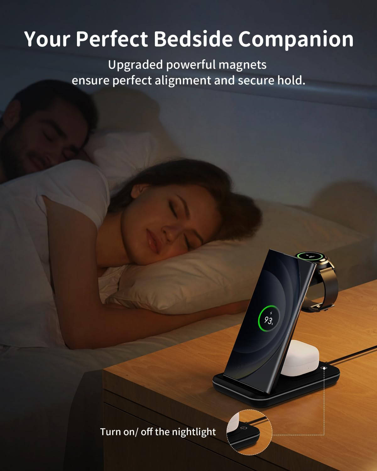 JoyGeek Station de Charge pour Samsung, 3 en 1 Chargeur Induction para Samsung