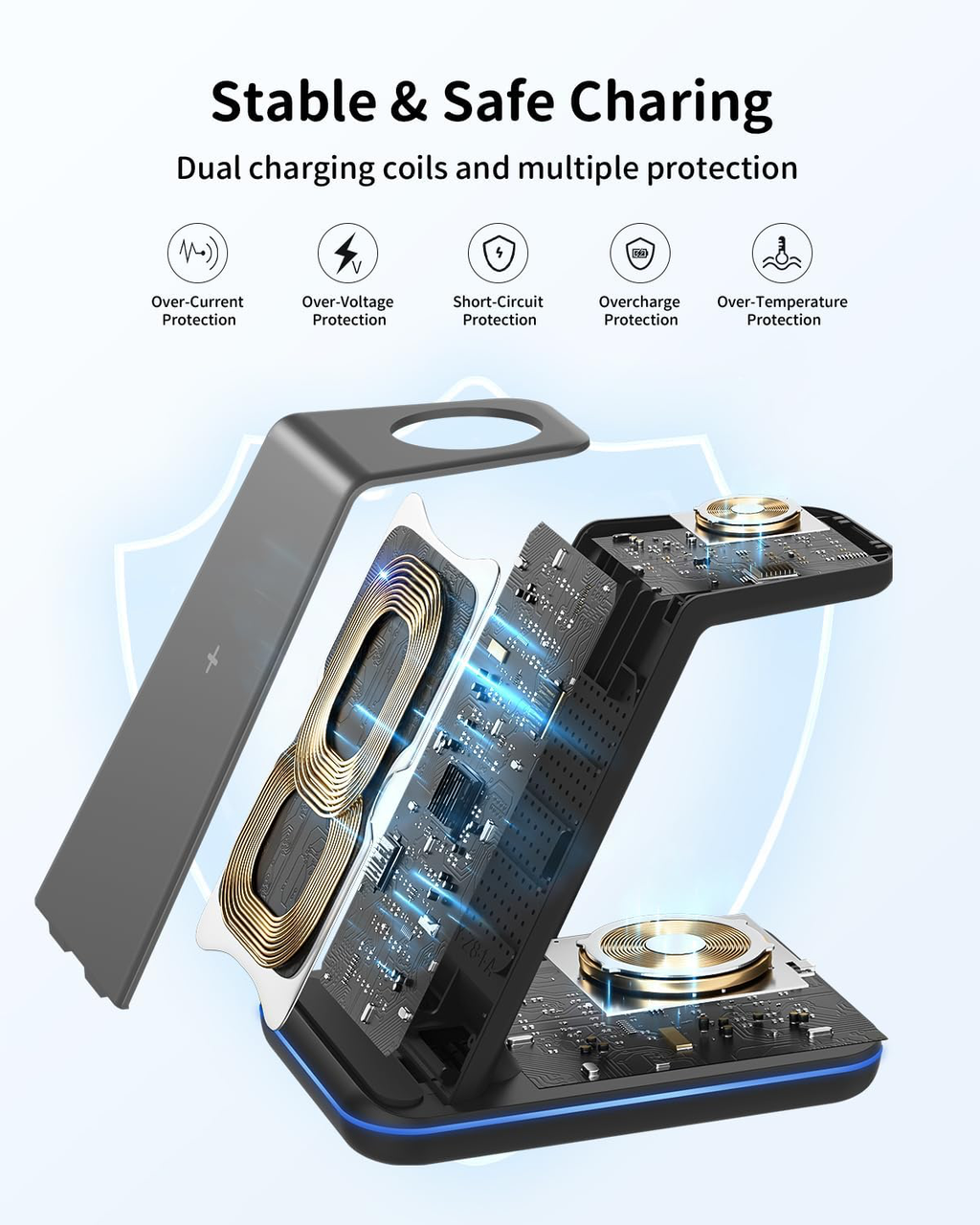 Station de Charge pour Samsung, 3 en 1 Chargeur Induction para Samsung